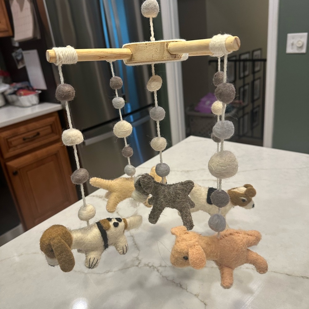 Mudpie Felt Puppy Mobile for Crib